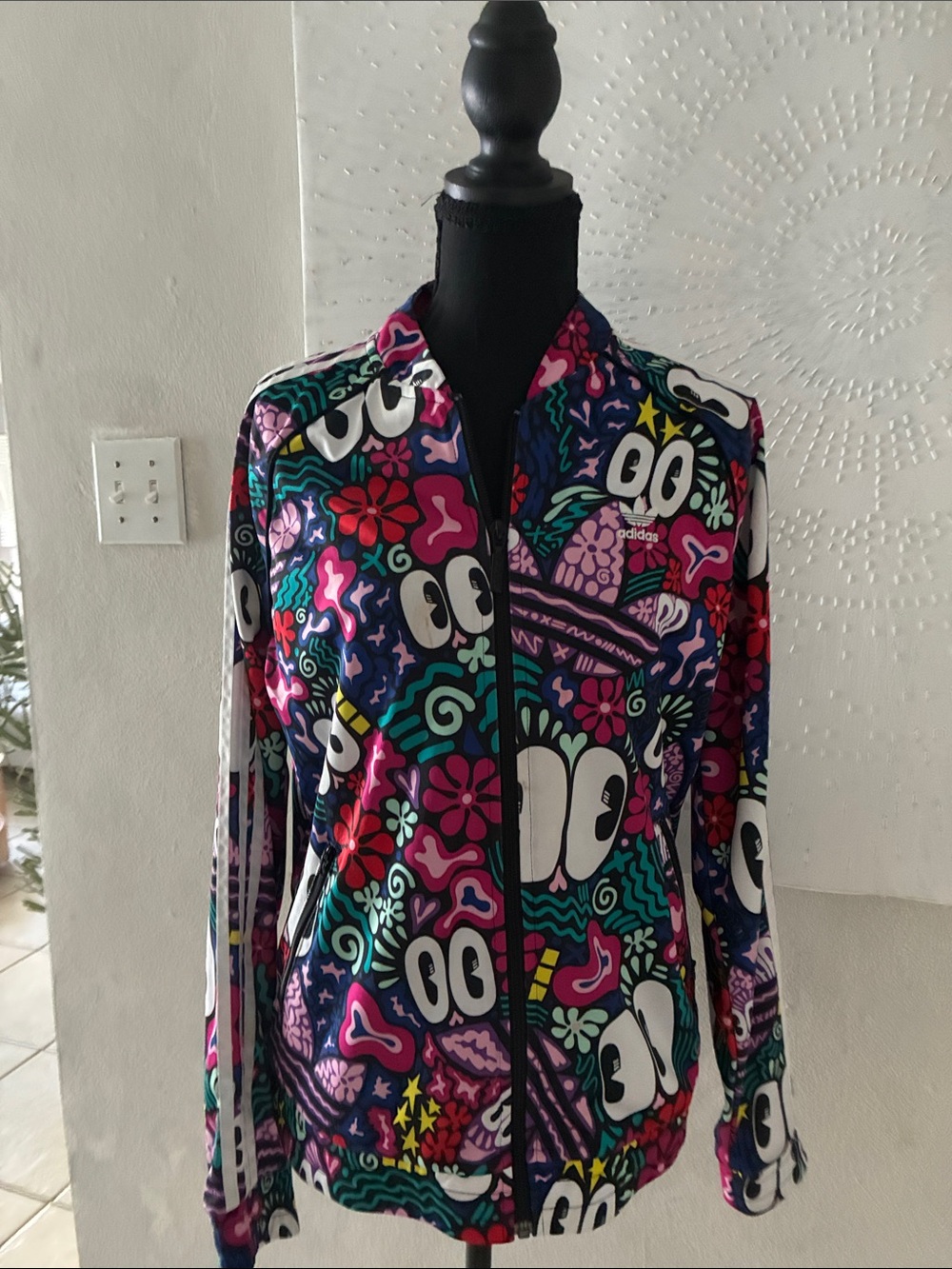 adidas Multicolor Graphic Bomber Jacket - Bright Floral & Pop Art